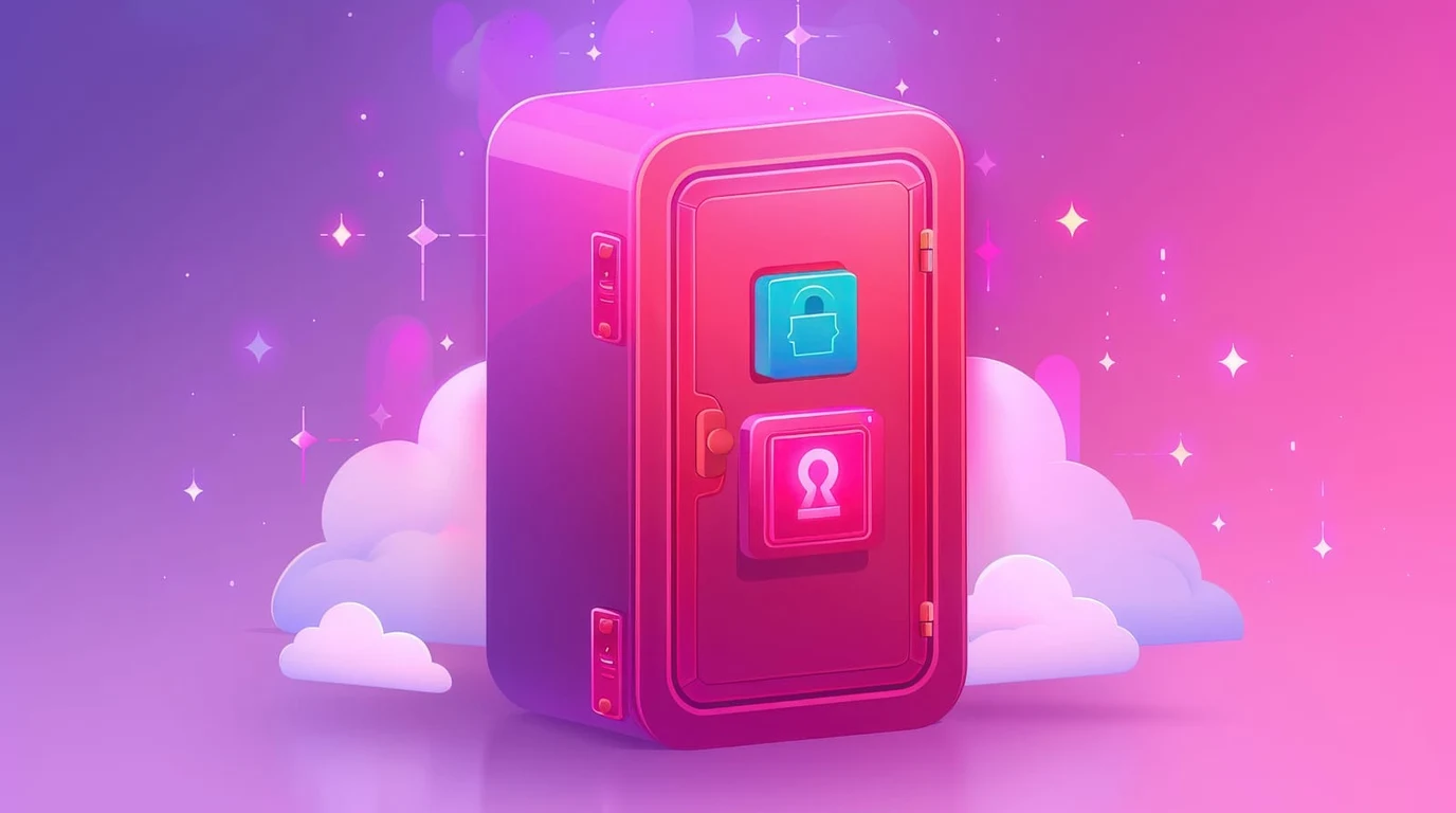 Cloud security vault server interface displaying encrypted environment variables and secret rotation policies