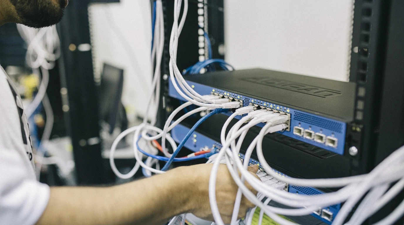 Enterprise network engineer laptop configuring zero-trust WireGuard mesh VPN coordination server and monitoring relay latency metrics