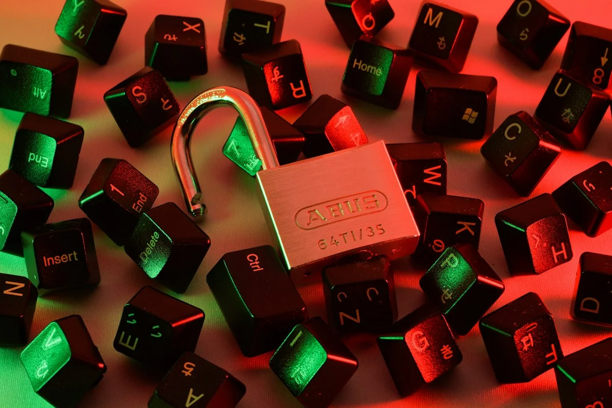 USB-C hardware security key plugged into modern laptop with glowing touch sensor indicator